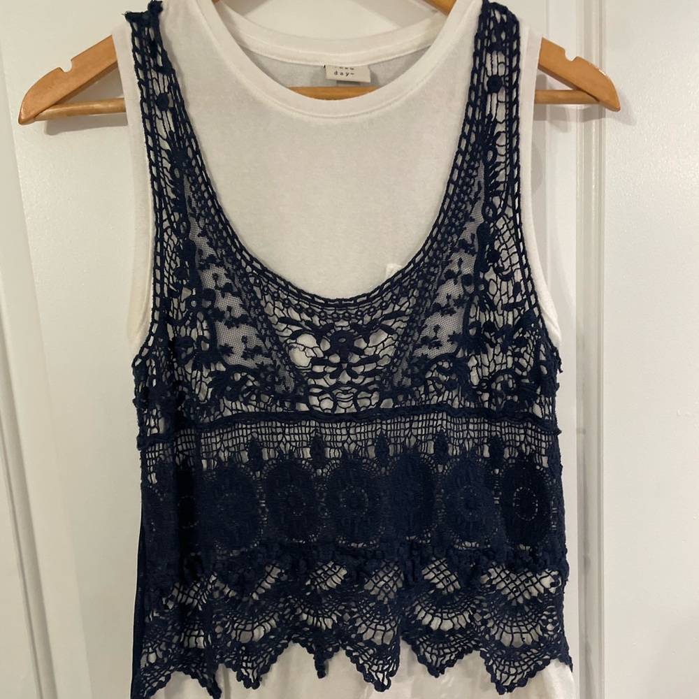 Navy blue lace cami